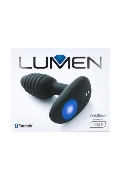 Черный интерактивный вибратор OhMiBod Lumen for Kiiroo с подсветкой - 10,2 см.