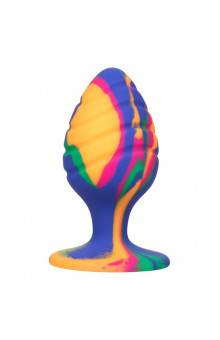 Яркая анальная пробка Cheeky Large Swirl Tie-Dye Plug - 9 см.