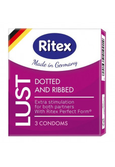 Рифленые презервативы RITEX LUST с пупырышками - 3 шт.