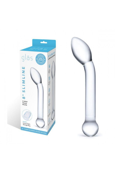 Прозрачный стеклянный фаллос для точки G Slimline G-Spot - 20 см.