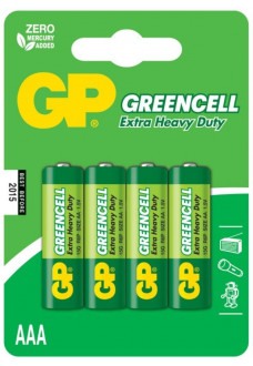 Батарейки солевые GP GreenCell AAA/R03G - 4 шт.