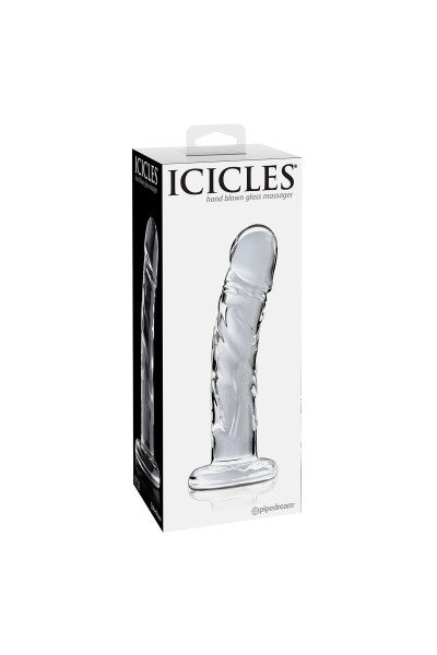 Прозрачный стеклянный фаллоимитатор Icicles №62 - 16,5 см.