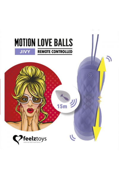 Фиолетовые вагинальные шарики Remote Controlled Motion Love Balls Jivy