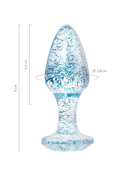 Голубая акриловая анальная втулка - 8 см.