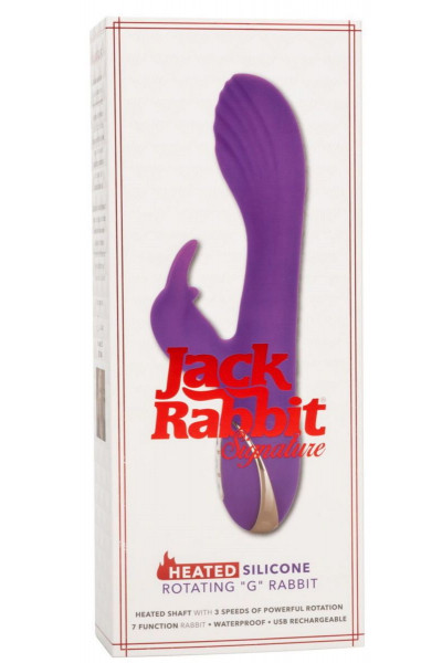 Фиолетовый вибратор-кролик с нагревом Jack Rabbit Signature Heated Silicone Rotating - 21,5 см.