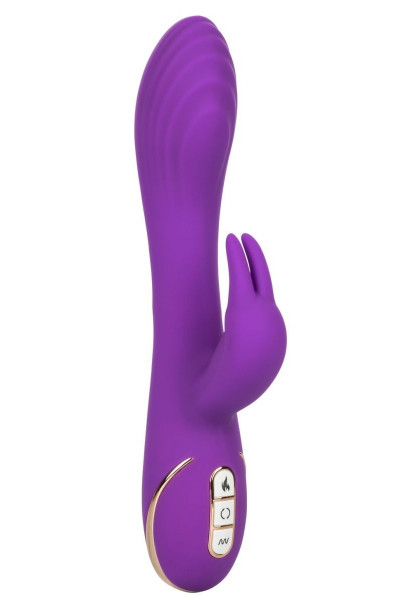 Фиолетовый вибратор-кролик с нагревом Jack Rabbit Signature Heated Silicone Rotating - 21,5 см.