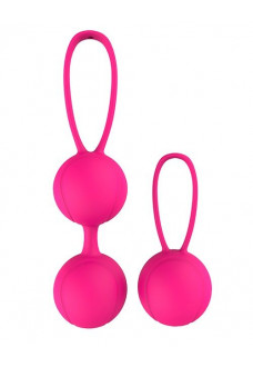 Набор розовых вагинальных шариков PLEASURE BALLS   EGGS DUO BALL SET