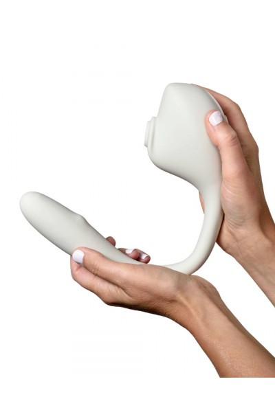 Серый вакуумный стимулятор с отростком Ose 2 Premium Robotic Massager