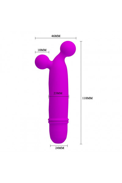 Лиловый вибратор Goddard со стимулирующими шариками - 11,8 см.