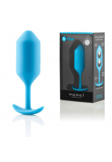 Голубая пробка для ношения B-vibe Snug Plug 3 - 12,7 см.