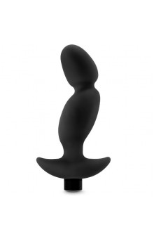 Черный анальный вибратор Silicone Vibrating Prostate Massager 04 - 16,5 см.