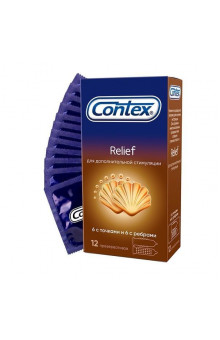 Презервативы с точками и рёбрами CONTEX Relief - 12 шт.