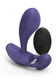 Темно-синий вибромассажер Witty P G Vibrator with Remote Control