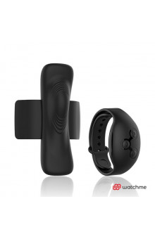 Черная вибровкладка в трусики с пультом-часами Anne s Desire Vibro Panty Wireless Watchme