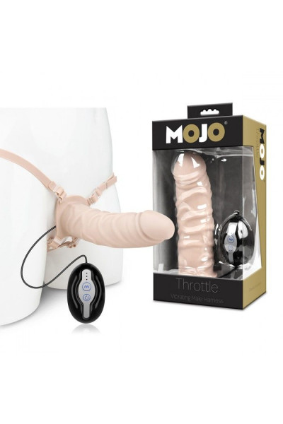 Поясной полый вибратор Mojo Throttle Vibrating Male Harness - 18 см.