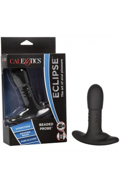 Черный массажер простаты Eclipse Beaded Probe - 12,75 см.