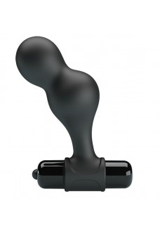 Черная анальная пробка с вибрацией Silicone Vibrating Anal Plug - 10 см.