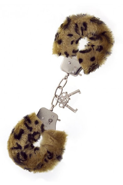 Леопардовые наручники METAL HANDCUFF WITH PLUSH LEOPARD