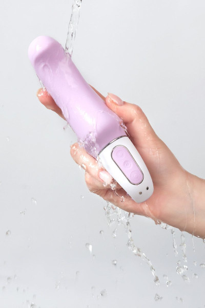 Сиреневый вибратор Satisfyer Charming Smile - 18,5 см.