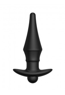 Черная перезаряжаемая анальная пробка №08 Cone-shaped butt plug - 13,5 см.