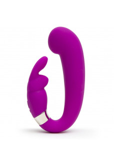 Лиловый вибратор Mini G-Spot Curve Vibe с клиторальным зайчиком