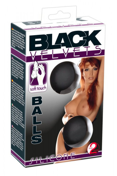 Черные вагинальные шарики с петлёй Black Velvets