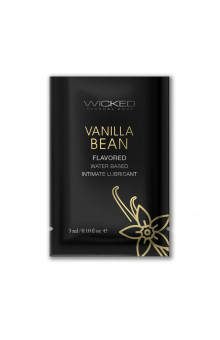 Лубрикант на водной основе с ароматом ванильных бобов Wicked Aqua Vanilla Bean - 3 мл.