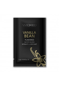 Лубрикант на водной основе с ароматом ванильных бобов Wicked Aqua Vanilla Bean - 3 мл.