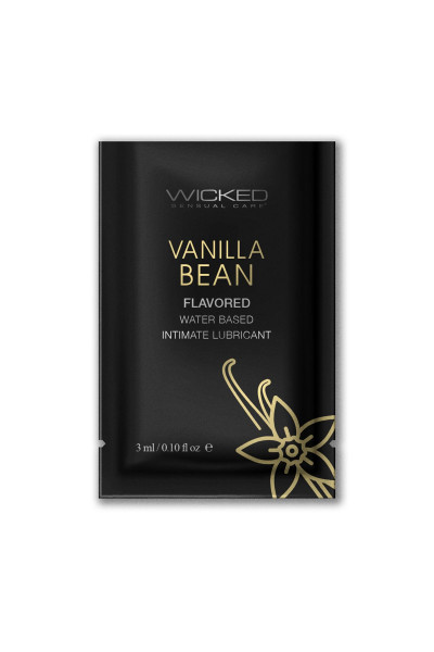 Лубрикант на водной основе с ароматом ванильных бобов Wicked Aqua Vanilla Bean - 3 мл.