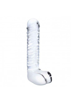 Прозрачный фаллоимитатор 8  Realistic Ribbed Glass Dildo - 20,3 см.