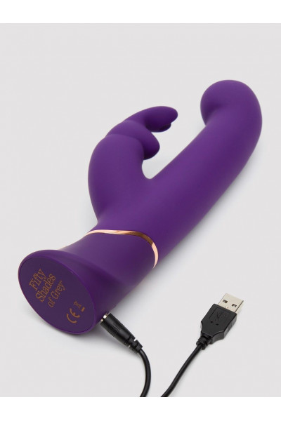 Фиолетовый вибратор Greedy Girl Power Motion Thrusting Rabbit Vibrator - 21,6 см.