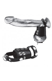 Кольцо на член и мошонку Cock Ring With 2  Ball Stretcher And Optional Weight Ring