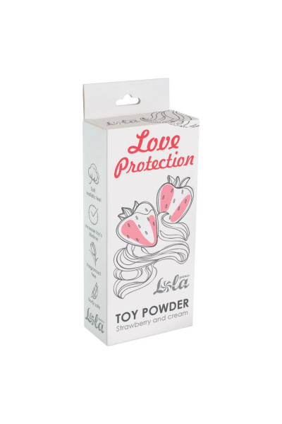 Пудра для игрушек Love Protection с ароматом клубники со сливками - 30 гр.