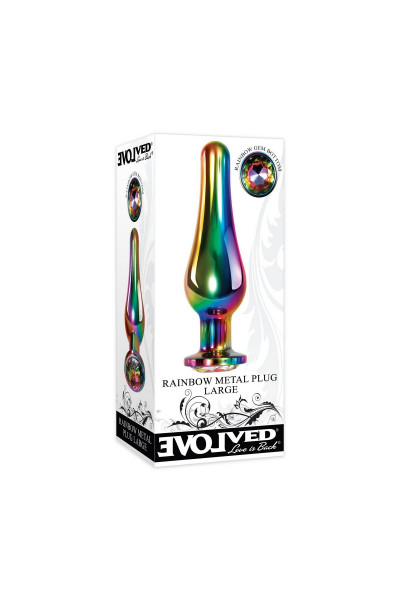 Радужная металлическая пробка Rainbow Metal Plug Large - 12,9 см.