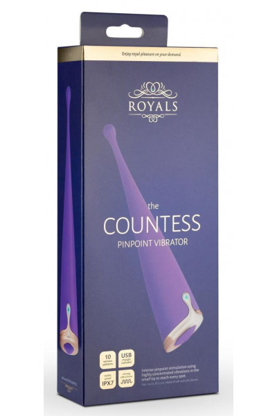 Фиолетовый клиторальный вибратор The Countess Pinpoint Vibrator - 19 см.