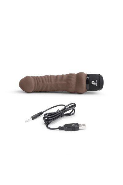 Коричневый вибратор-реалистик 6  Realistic Vibrator - 17 см.